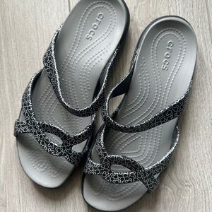 Disney CROCS Black and Silver Sandals